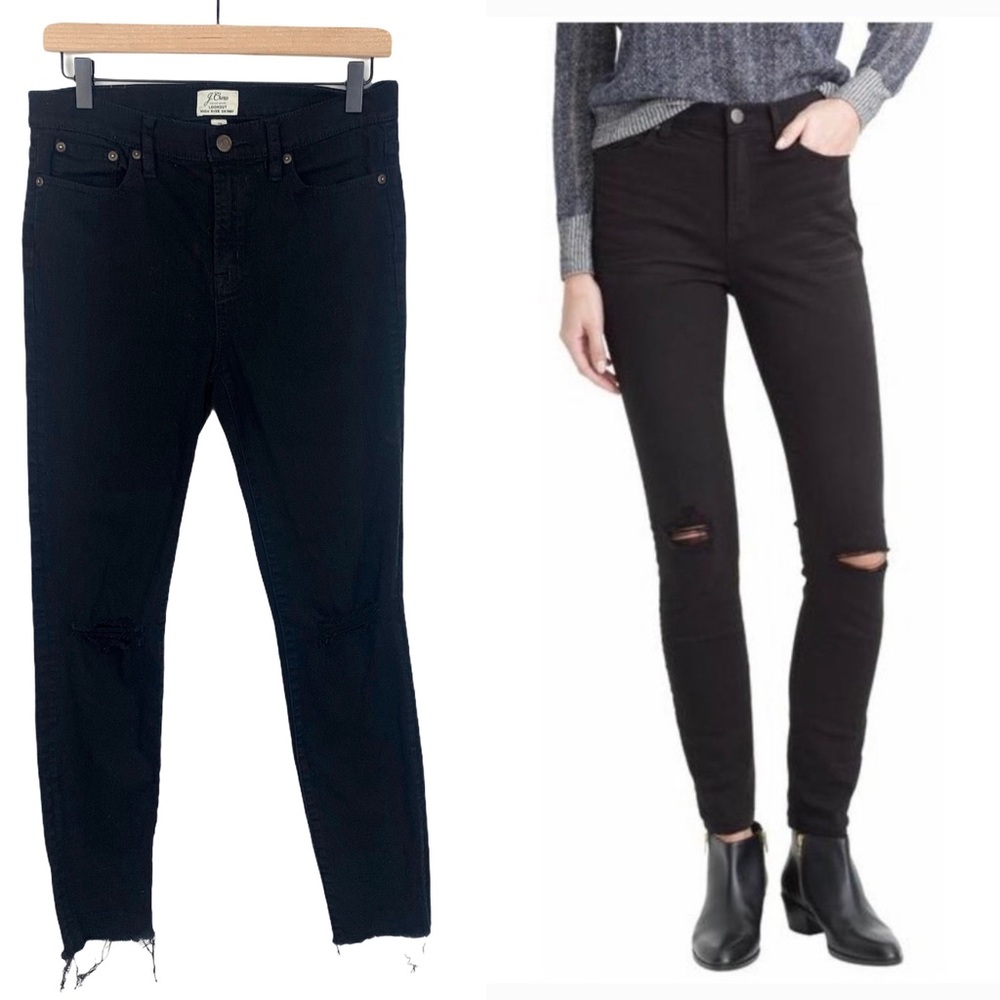 J. Crew Lookout Distressed High Rise Jeans Black